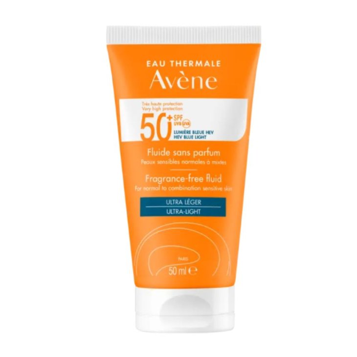 Avene Solare Fluido SPF50+ Senza profumo - Fluido solare viso ultra leggero per pelle sensibile - 50 ml