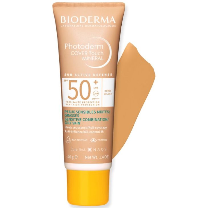 Bioderma Photoderm Cover Touch Mineral Dorè SPF50+ - Protezione minerale per pelle mista, grassa e acneica - 40 ml