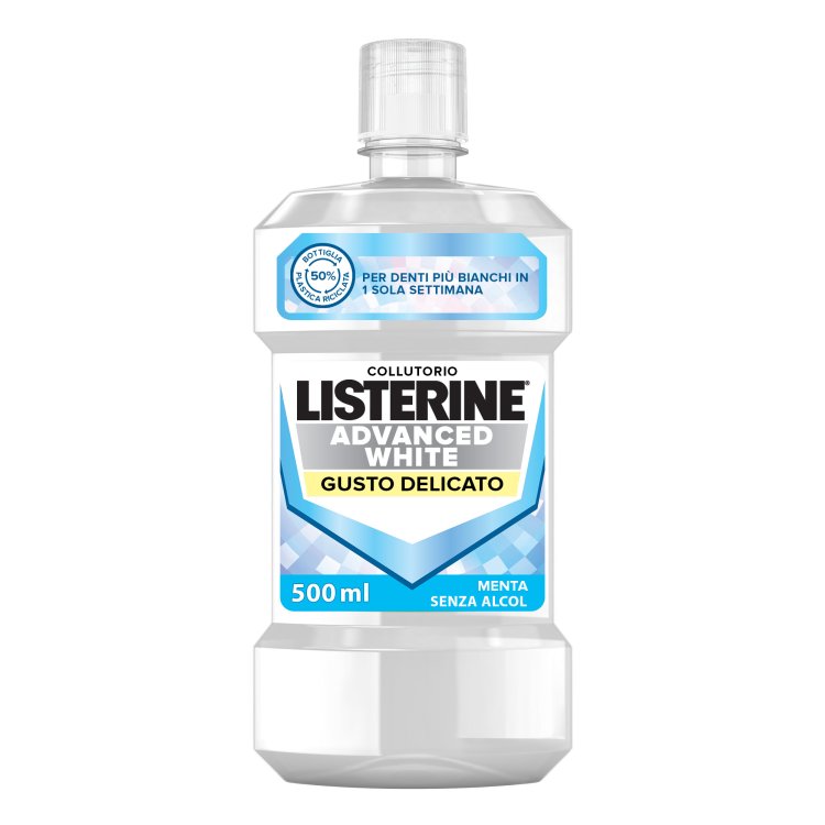 Listerine Advanced White Collutorio - Per denti più bianchi - Gusto delicato - 500 ml