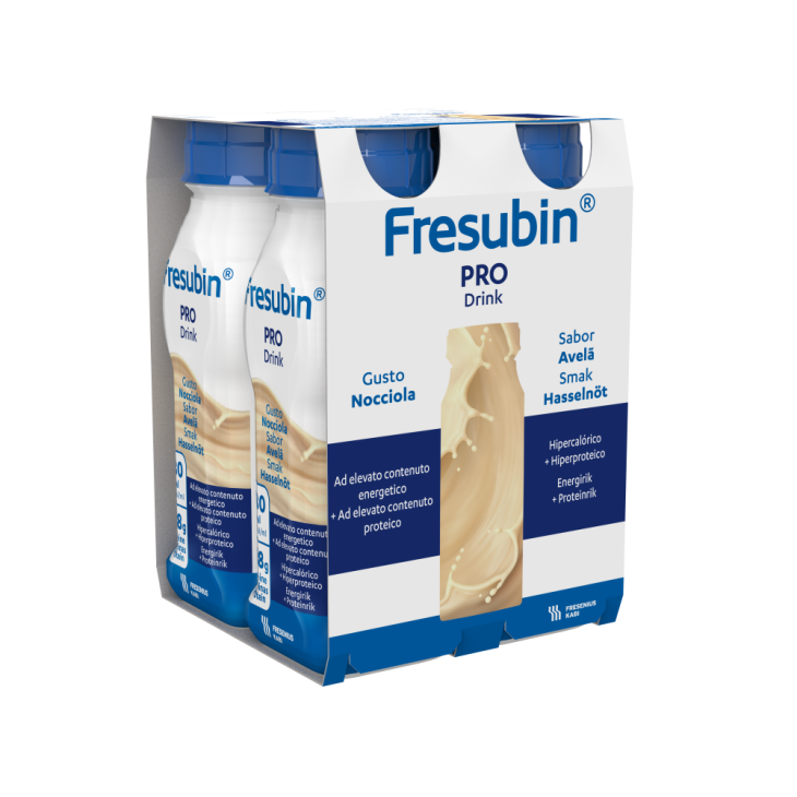 Fresubin Pro Drink Nocciola - Alimento a fini medici speciali ad elevato contenuto calorico e proteico per malnutrizione - 4 flaconi da 200 ml ciascuno Fresubin Pro Drink Nocciola - Alimento a fini medici speciali ad elevato contenuto calorico e proteico per malnutrizione - 4 flaconi da 200 ml ciascuno