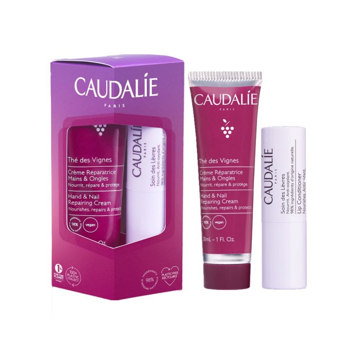 Caudalie The des Vignes Duo Mani e Labbra - Crema mani 30 ml + stick labbra 4,5 g