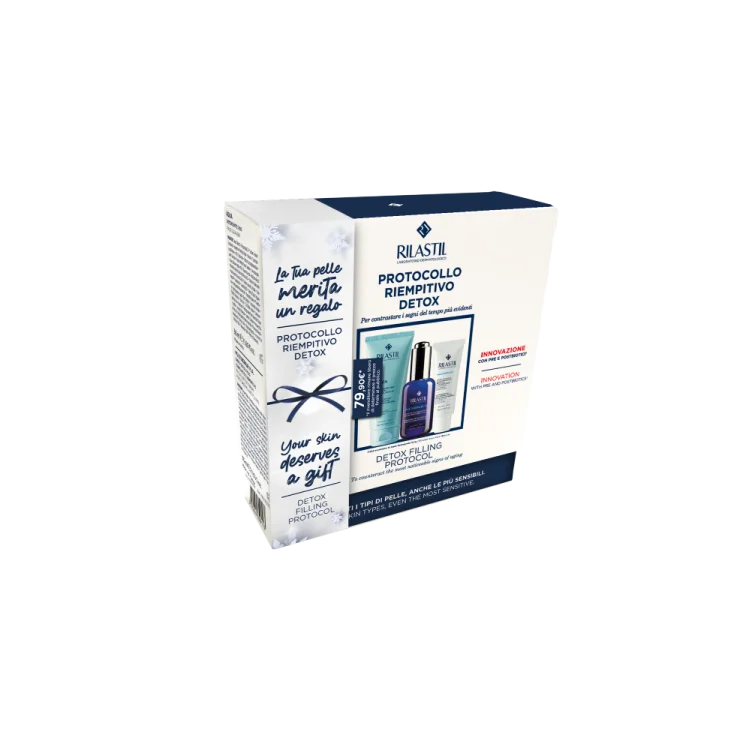 Rilastil Cofanetto di Natale Multirepair - Protocollo riempitivo detox - Detergente viso + Siero detox + Crema antirughe