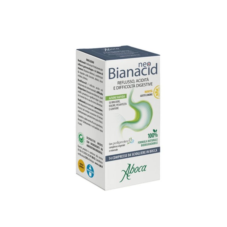 Neobianacid - Per il trattamento del reflusso gastroesofageo e del dolore di stomaco - 14 compresse gusto Limone Neobianacid - Per il trattamento del reflusso gastroesofageo e del dolore di stomaco - 14 compresse gusto Limone