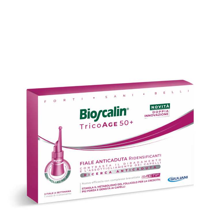 Bioscalin Tricoage 50+ Fiale Anticaduta Ridensificanti - Per capelli diradati e per donne over 50 - Un mese di trattamento - Taglio prezzo