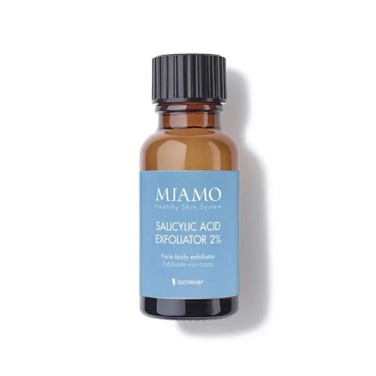 Miamo Mini Size Acnever Salicylic Acid Exfoliator 2% Viso e Corpo - Esfoliante astringente per pelle grassa a tendenza acneica - 20 ml