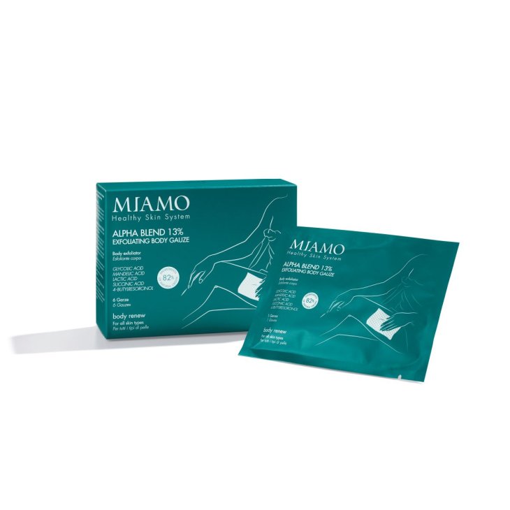 Miamo Body Renew Alpha Blend 13% Exfoliating Body Gauze - Trattamento esfoliante e rigenerante - 6 garze