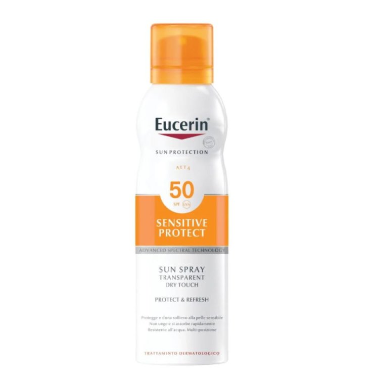 Eucerin Sun Spray Solare Spf50 - Spray solare trasparente tocco secco per corpo - 200 ml 