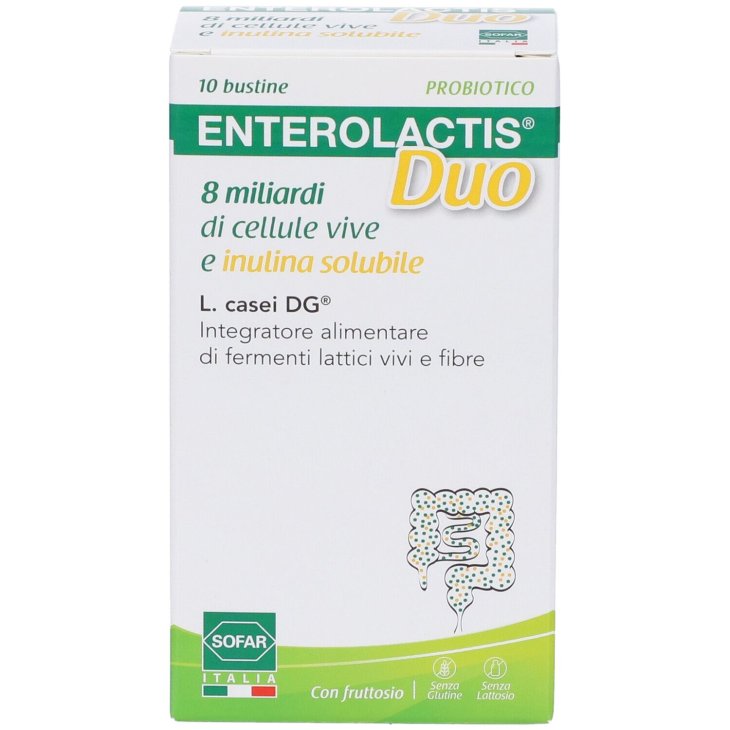 Enterolactis Duo - Integratore a base di fermenti lattici vivi - 10 Buste