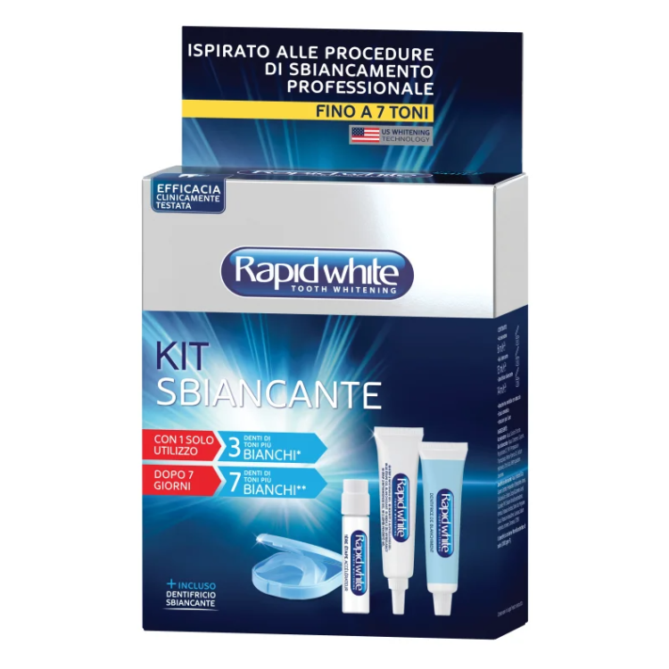 Bionike Rapid White Kit Dentale Sbiancante - Acceleratore + Gel sbiancante + Dentifricio Express White + Mascherine morbide + Scala cromatica