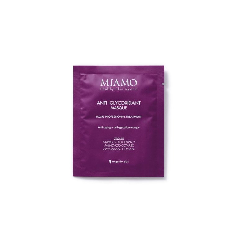 Miamo Longevity Plus Anti Glycoxidant Masque - Maschera viso anti-età e anti-glicante - 6 pezzi da 10 ml