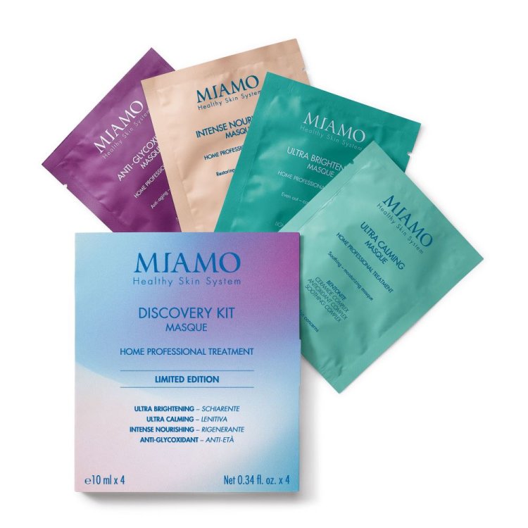 Miamo Discovery Kit Masque Limited Edition -  Ultra brightening masque + ultra calming masque + intense nourishing masque + anti-glycoxidant masque