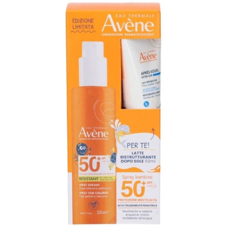 Avene Spray Corpo Bambini SPF 50+ Protezione Solare Molto Alta 200 ml + Latte Doposole Ristrutturante 50 ml Avene Spray Corpo Bambini SPF 50+ Protezione Solare Molto Alta 200 ml + Latte Doposole Ristrutturante 50 ml