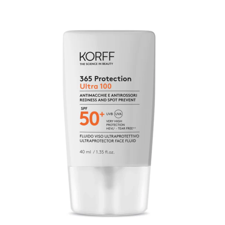 Korff 365 Protection Ultra 100 SPF 50+ - Fluido viso ultraprotettivo antimacchie e antirossori - 40 ml