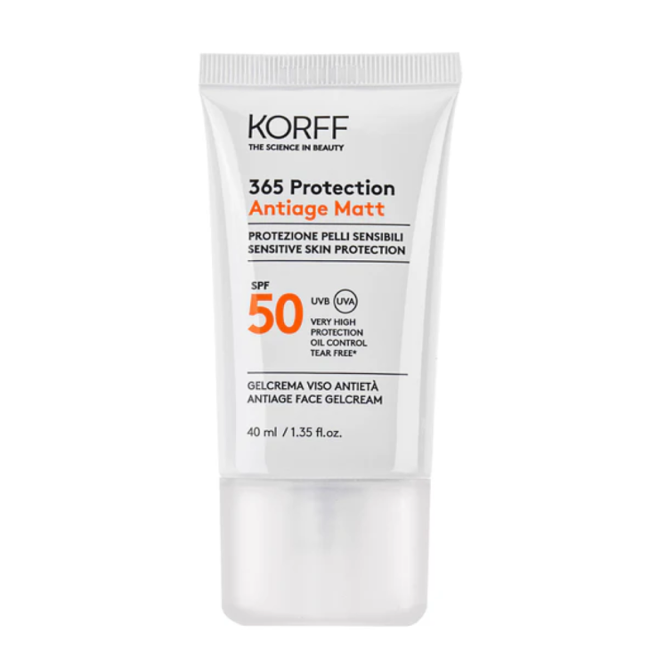 Korff 365 Protection Antiage Matt SPF 50+ - Gel crema viso protettiva per pelle sensibile - 40 ml