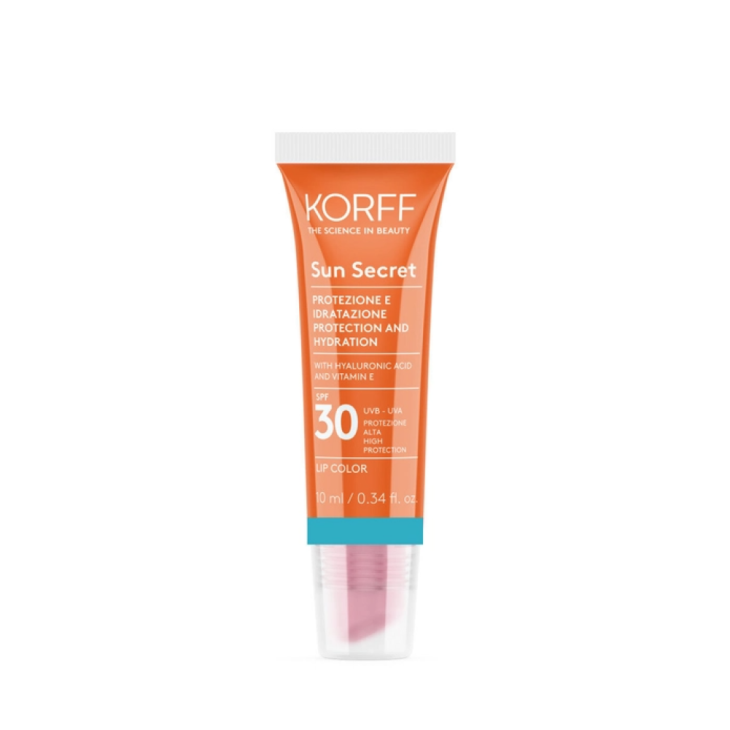 Korff Sun Secret Lip Color 01 SPF 30 - Protezione solare alta effetto gloss - Tonalità transparent turquoise - 10 ml