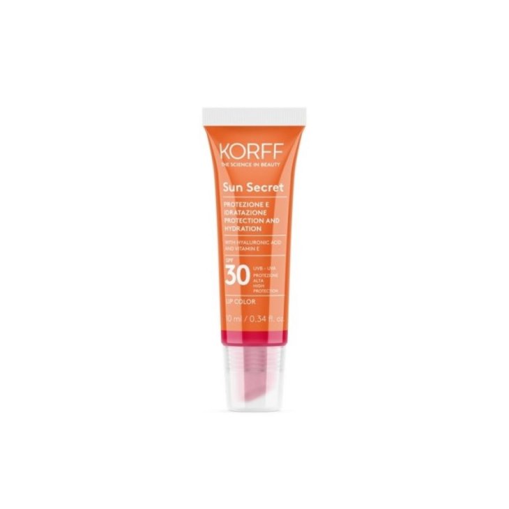 Korff Sun Secret Lip Color 03 SPF 30 - Protezione solare alta effetto gloss - Tonalità cherry red - 10 ml