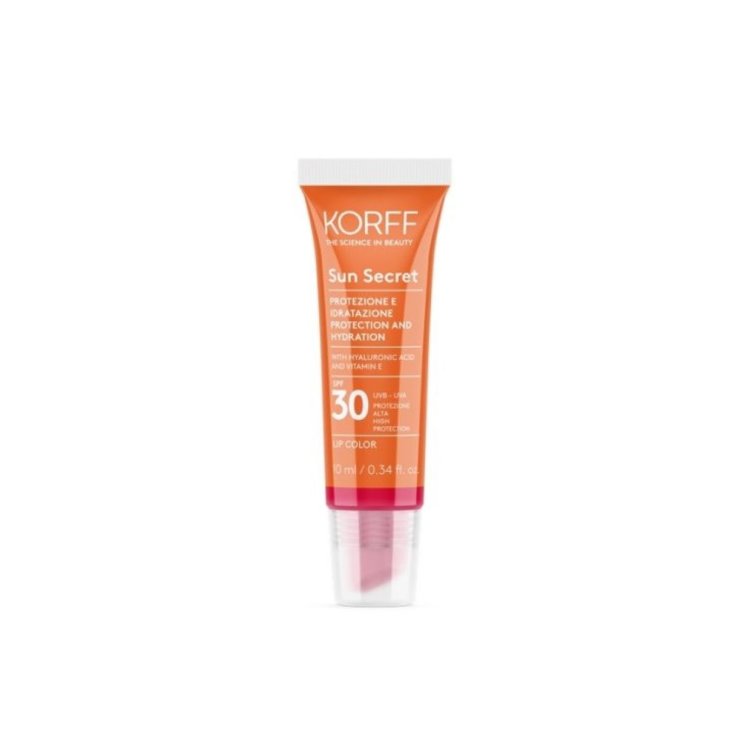 Korff Sun Secret Lip Color 03 SPF 30 - Protezione solare alta effetto gloss - Tonalità cherry red - 10 ml