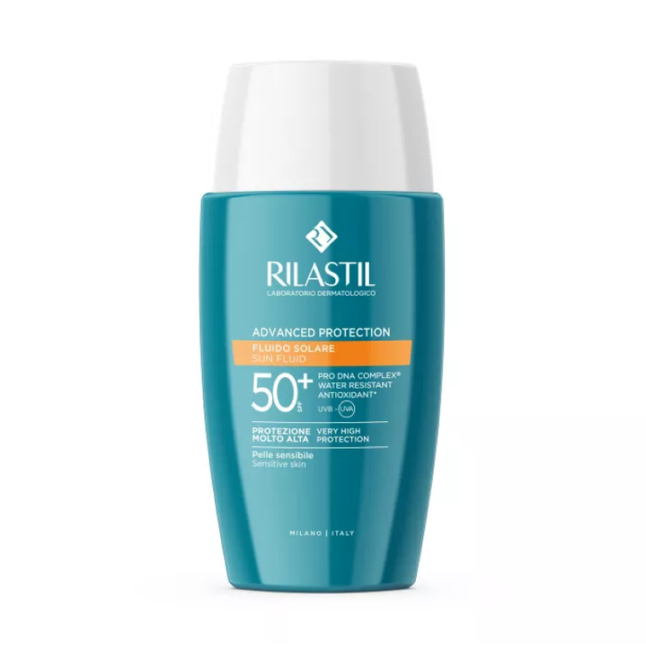 Rilastil Advanced Protection Fluido Solare SPF50+ - Protezione solare molto alta per pelle sensibile - 50 ml