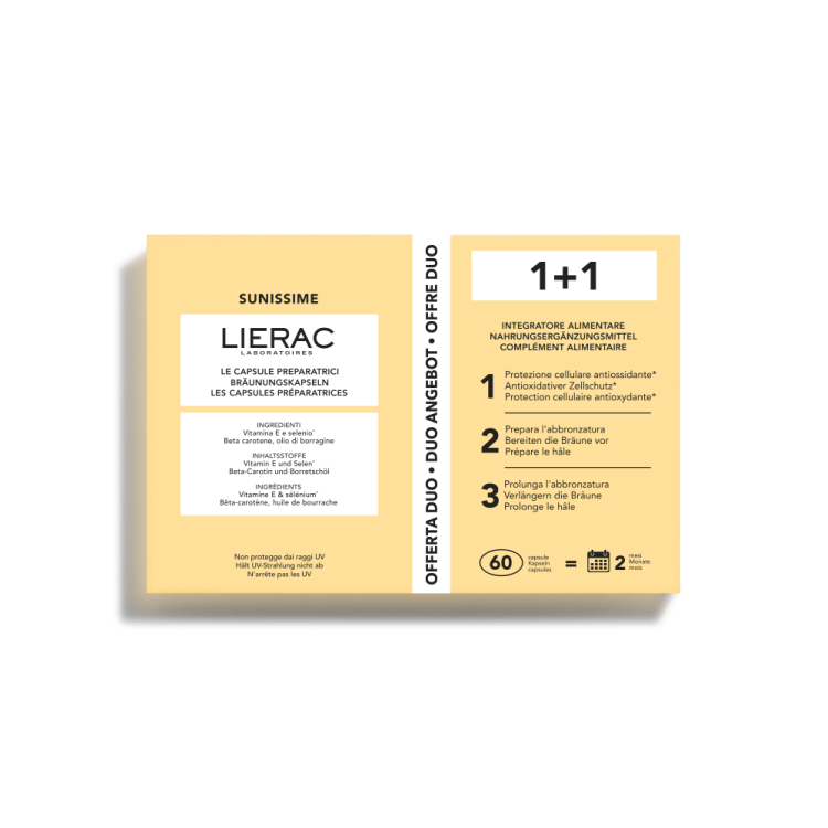 Lierac Sunissime Le Capsule Preparatrici Duo - Integratore alimentare per l'abbronzatura - 2 x 30 capsule