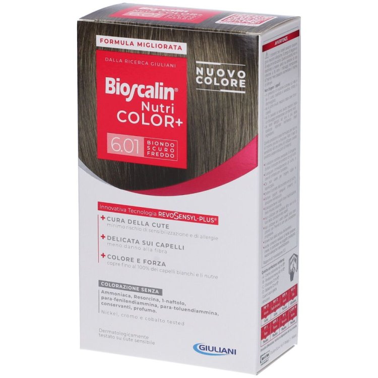 Bioscalin Nutricolor+ Tintura Numero 6.01 - Tinta capelli colore biondo scuro freddo 