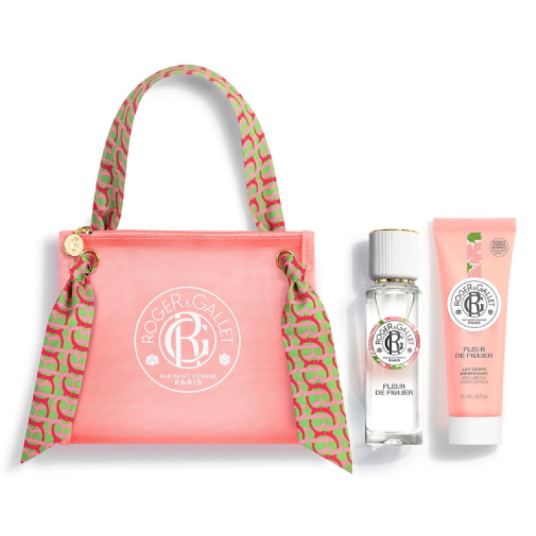 Roger & Gallet Set Profumato Fleur De Figuier - Acqua profumata 30 ml + Latte corpo 50 ml + Pochette