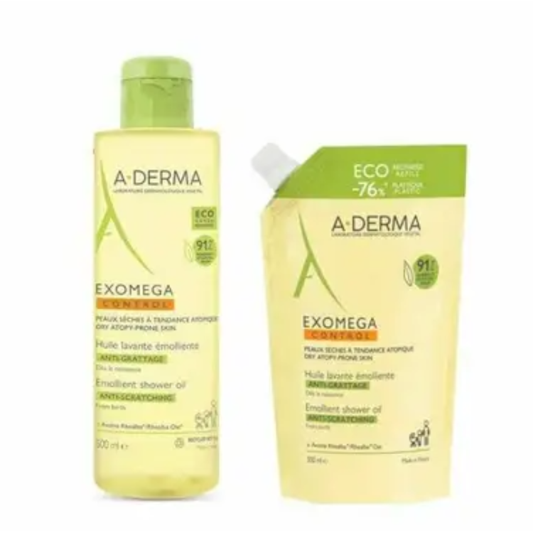 Aderma Exomega Control Olio Lavante Duo Igiene Pack - Detergente emolliente 500 ml + Ecoricarica 500 ml Aderma Exomega Control Olio Lavante Duo Igiene Pack - Detergente emolliente 500 ml + Ecoricarica 500 ml