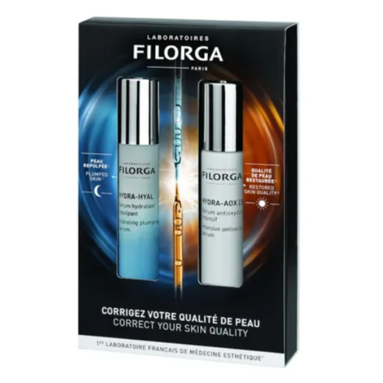 Filorga Hydra Hyal + Hydra-Aox Duo 2024 - Siero idra-rimpolpante 30 ml + Siero antiossidante ed antirughe 30 ml