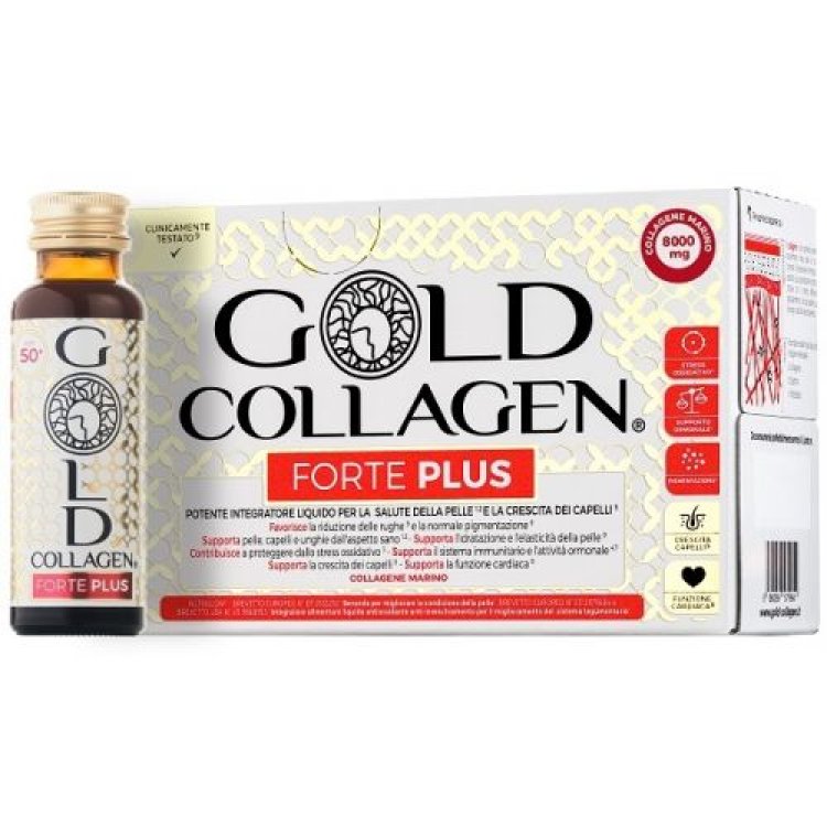 Gold Collagen Forte Plus - Integratore alimentare per il benessere della pelle nelle donne in menopausa - 10 flaconcini