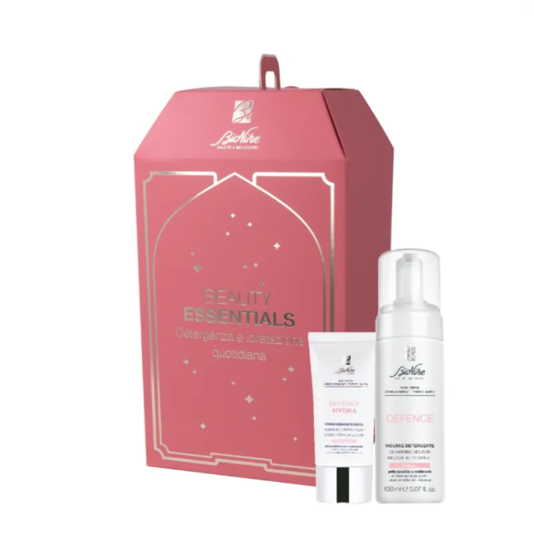 Bionike Defence Cofanetto di Natale 2024 Beauty Essentials - Mousse detergente 150 ml + Defence Hydra crema idratante ricca 50 ml