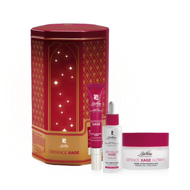 Bionike Cofanetto di Natale 2024 Defence Xage - Crema lifting rimodellante 50 ml + Siero rimpolpante 30 ml + Siero contorno occhi 15 ml