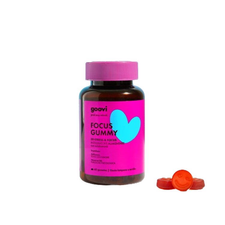 Goovi Focus Gummy De-Stress & Focus - Integratore alimentare per stress e affaticamento mentale - 60 gummies