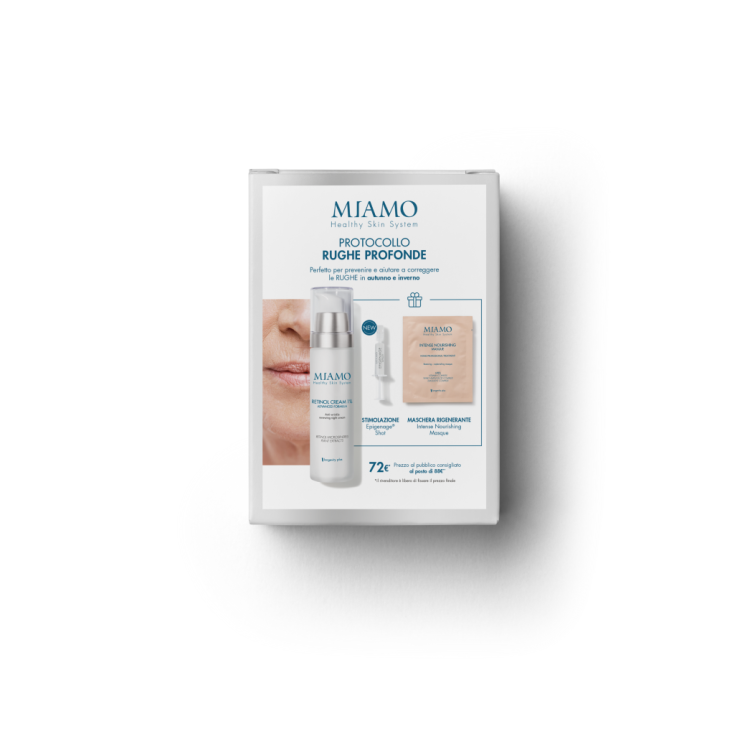 Miamo Protocollo rughe profonde - Confezione con Retinol cream 50 ml + 1 fiala di Epigenage Shot + Maschera monodose Intense Nourishing