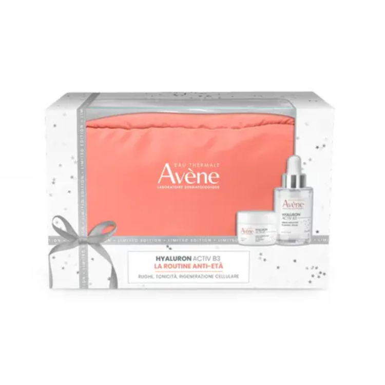 Avene Cofanetto di Natale Hyaluron Activ B3 - Crema viso antirughe 7 ml + Siero viso antietà 30 ml + Pochette 