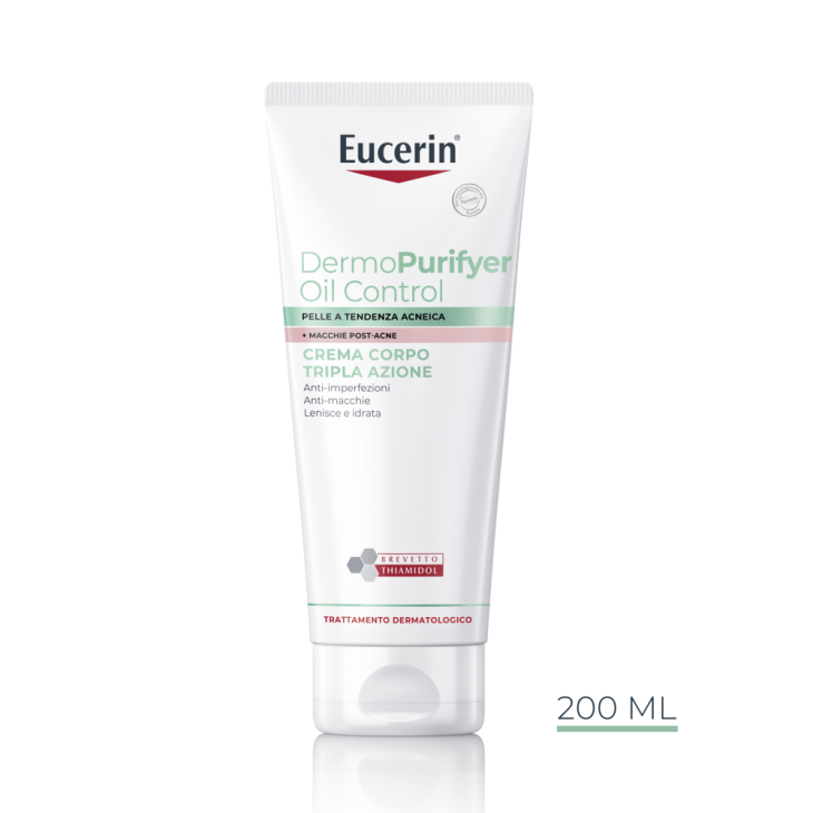 Eucerin Dermopurifyer Oil Control Crema Corpo - Adatta per macchie post acne - 200 ml