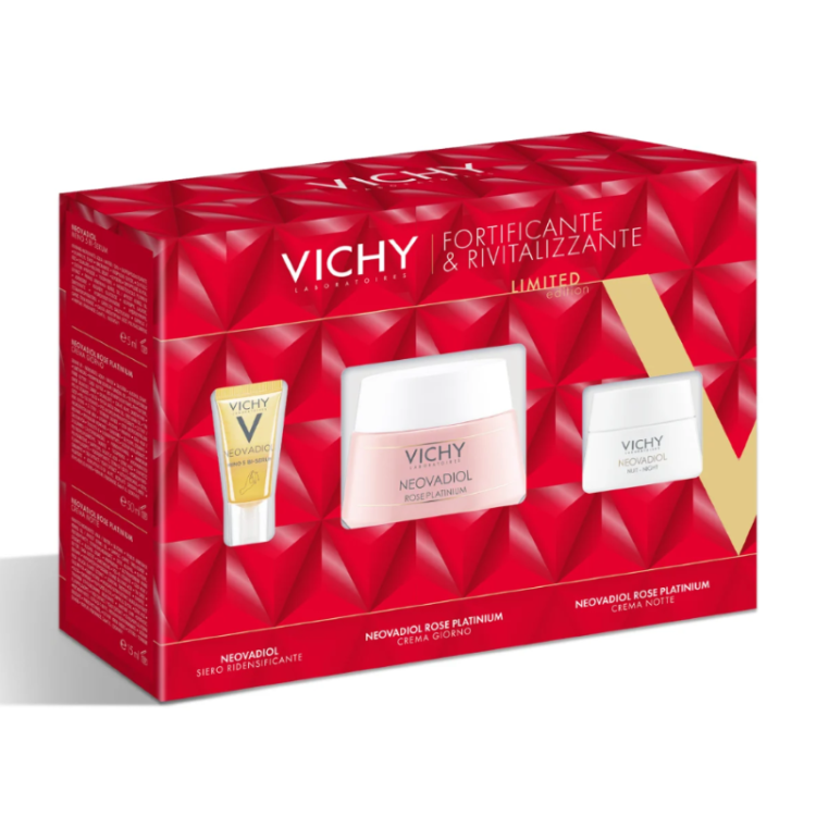 Vichy Cofanetto di Natale 2024 Neovadiol Rose - Siero rivitalizzante 5 ml + Crema giorno fortificante 50 ml + Crema notte illuminante 15 ml