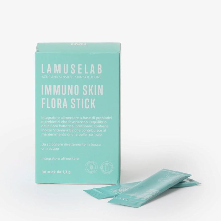 Lamuselab Immuno Skin Integratore Probiotici e Prebiotici per Flora Intestinale 30 Stick