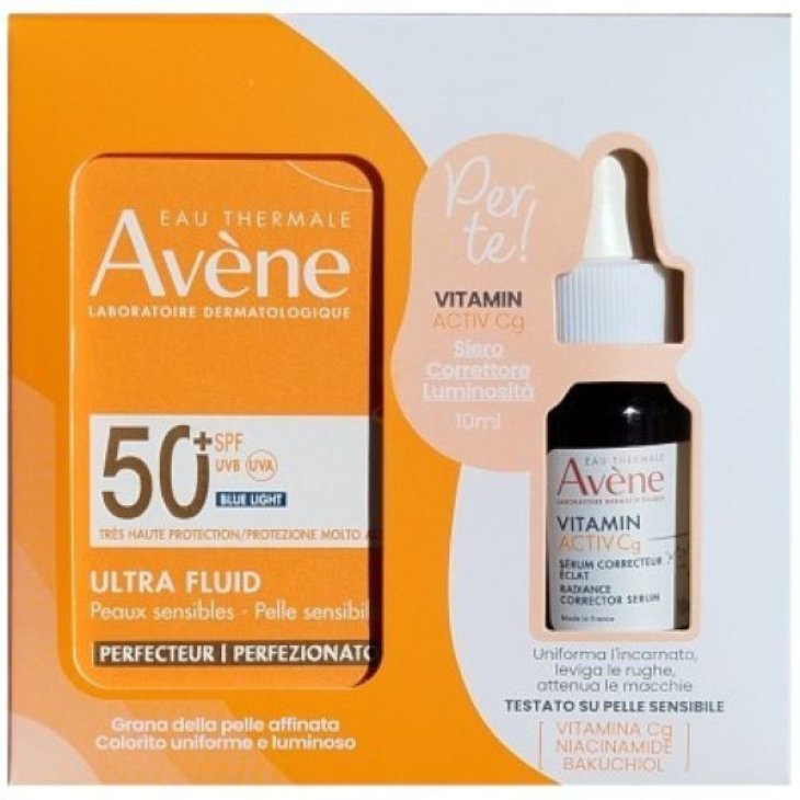 Avene Cofanetto Solare Ultra Fluido Invisibile SPF50 50 ml + Vitamin Activ CG Siero 10 ml