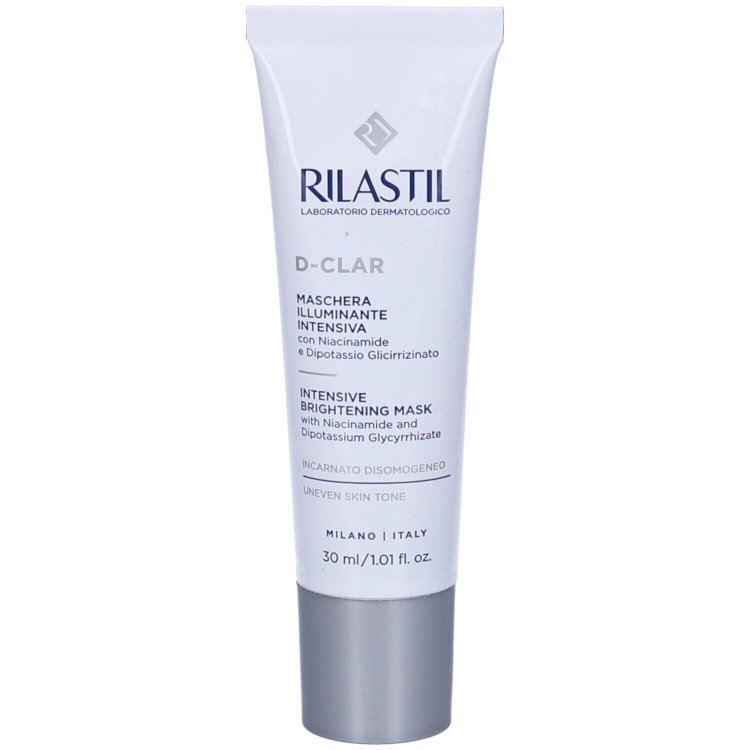 Rilastil D-Clar Maschera Illuminante Intensiva - Maschera viso uniformante per pelle con colorito spento - 30 ml