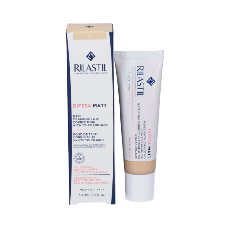 Rilastil Difesa Matt Fondotinta Correttivo 01 - Fondotinta opacizzante per pelle sensibile e impura - 30 ml Rilastil Difesa Matt Fondotinta Correttivo 01 - Fondotinta opacizzante per pelle sensibile e impura - 30 ml