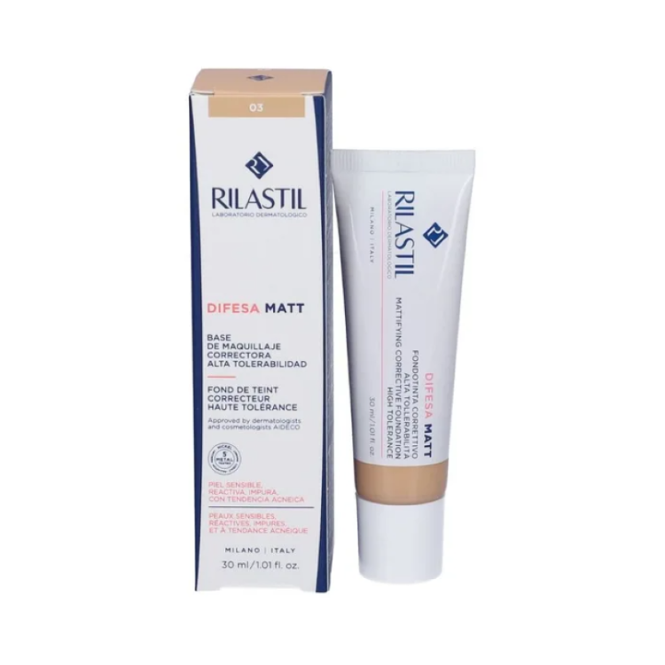 Rilastil Difesa Matt Fondotinta Correttivo 03 - Fondotinta opacizzante per pelle sensibile e impura - 30 ml Rilastil Difesa Matt Fondotinta Correttivo 03 - Fondotinta opacizzante per pelle sensibile e impura - 30 ml