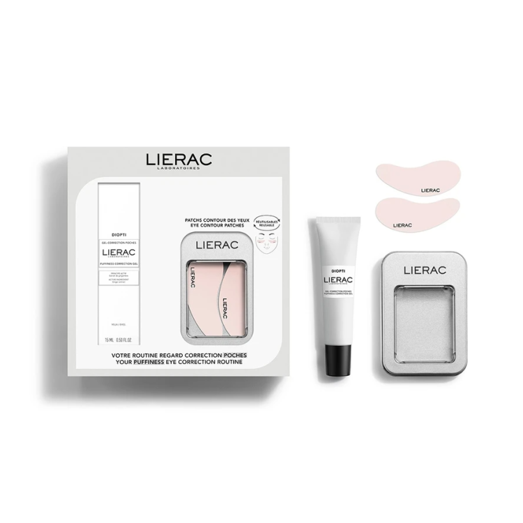 Lierac Diopti Set Correzione Borse 2024 - Gel contorno occhi 15 ml + Patch contorno occhi - Edizione limitata