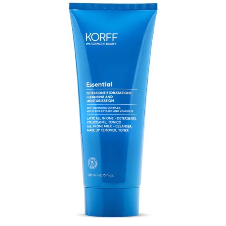 Korff Essential Latte Crema All In One - Detergente, struccante e tonico viso - 200 ml