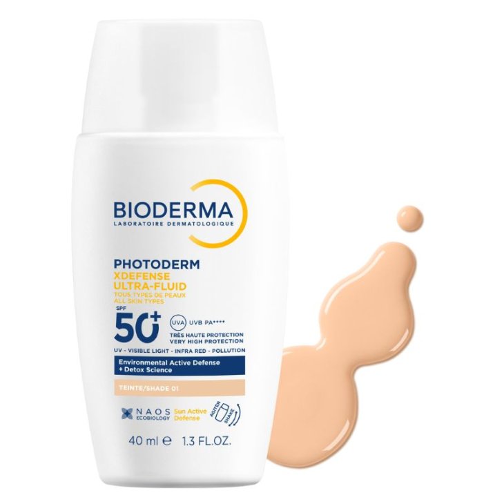 Photoderm Xdefense Ultra Fluid SPF50+ - Protezione solare viso colorata detossinante - Tinta 01 - 40 ml