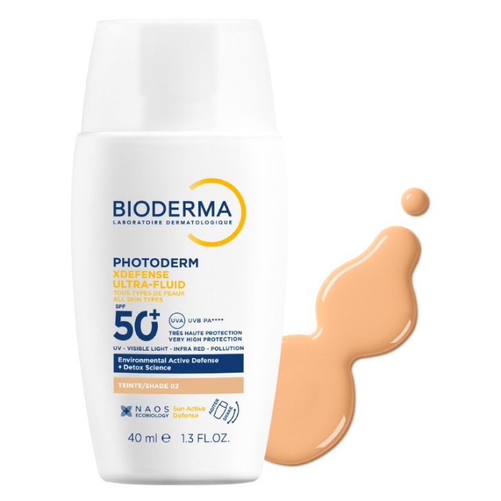 Photoderm Xdefense Ultra Fluid SPF50+ - Protezione solare viso colorata detossinante - Tinta 02 - 40 ml