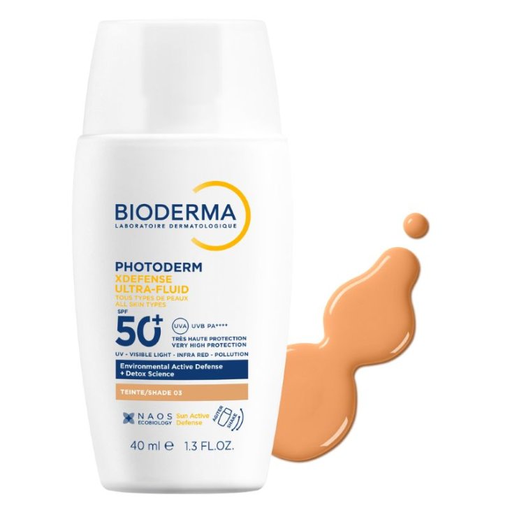 Photoderm Xdefense Ultra Fluid SPF50+ - Protezione solare viso colorata detossinante - Tinta 03 - 40 ml