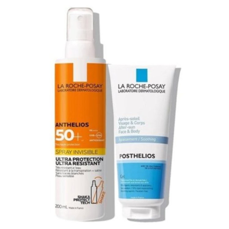Anthelios Spray Solare Invisibile SPF50+ + Posthelios Latte Doposole - Protezione solare molto alta 200 ml + Doposole emolliente 75 ml Anthelios Spray Solare Invisibile SPF50+ + Posthelios Latte Doposole - Protezione solare molto alta 200 ml + Doposole emolliente 75 ml