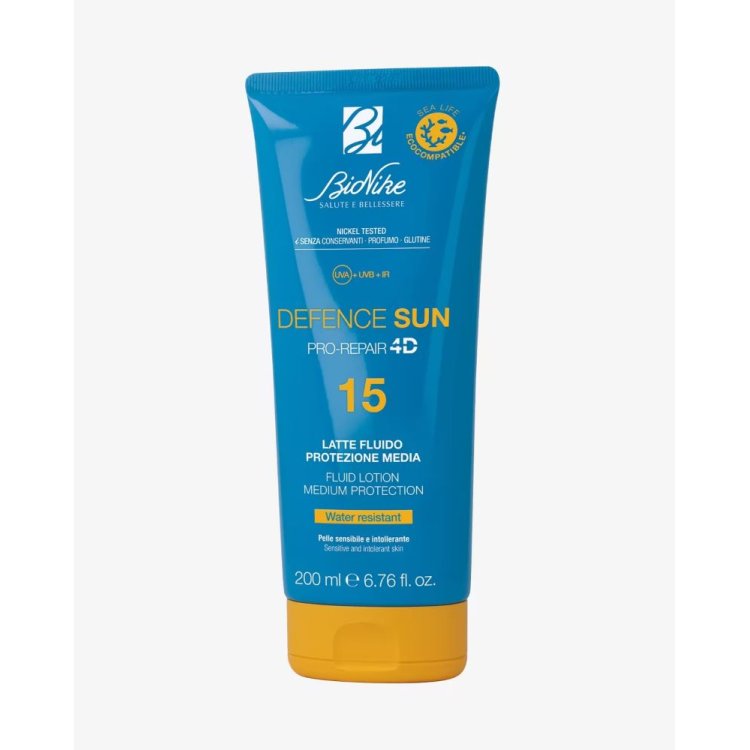 Bionike Defence Sun Latte Fluido Solare SPF15 - Protezione solare media per il corpo - 200 ml