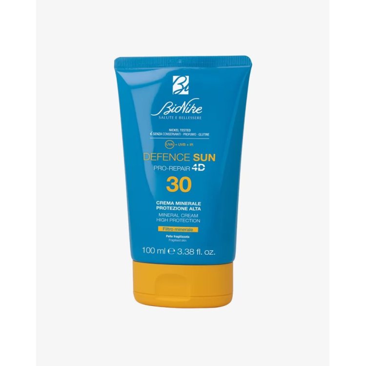 Bionike Defence Sun SPF30 Crema Minerale Viso - Protezione solare alta per viso e corpo - 50 ml