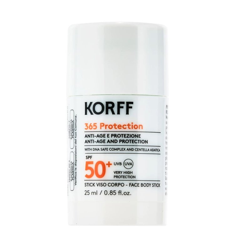 Korff 365 Protection Stick Viso e Corpo SPF50+ - Stick solare per zone sensibili, tatuaggi e cicatrici - 25 ml Korff 365 Protection Stick Viso e Corpo SPF50+ - Stick solare per zone sensibili, tatuaggi e cicatrici - 25 ml