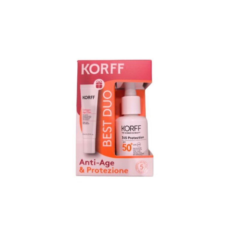 Korff 365 Kit Siero Viso SPF50+ 30 ml + Collagen Age Filler Siero Viso 10 ml - Kit da viaggio Korff 365 Kit Siero Viso SPF50+ 30 ml + Collagen Age Filler Siero Viso 10 ml - Kit da viaggio